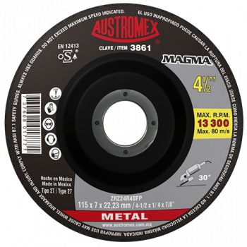 Disco para desbaste de metal 4-1/2 Pulg 3861 Austromex