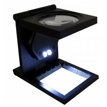 Lupa cuenta hilo con led 30mm 8X metal cristal Th9005B 260622 Obi