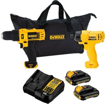 Combo Rotomartillo y Atornillador de Impacto 12V DCK202C2 DeWalt