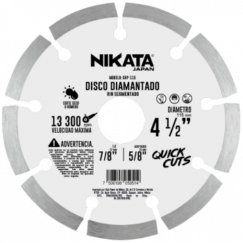 Disco Diamantado Rin Segmentado 4 1/2" DCP-115 Nikata