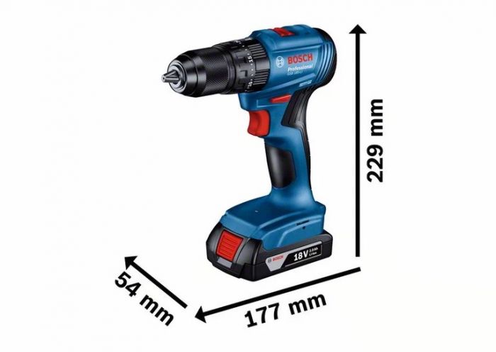 Taladro Percutor Inalámbrico 1/2" 18V Bosch GSB185-LI + Llave Impacto