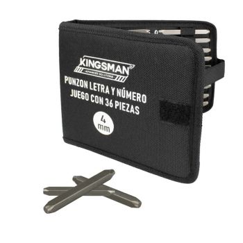 Punzon Letra y Número Juego con 36 Piezas 4 mm 300330 Kingsman