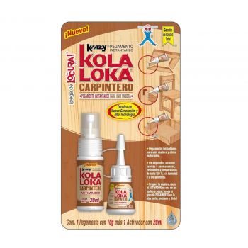 Pegamento Para Unir Madera 10g con Activador de 20ml Kola Loka